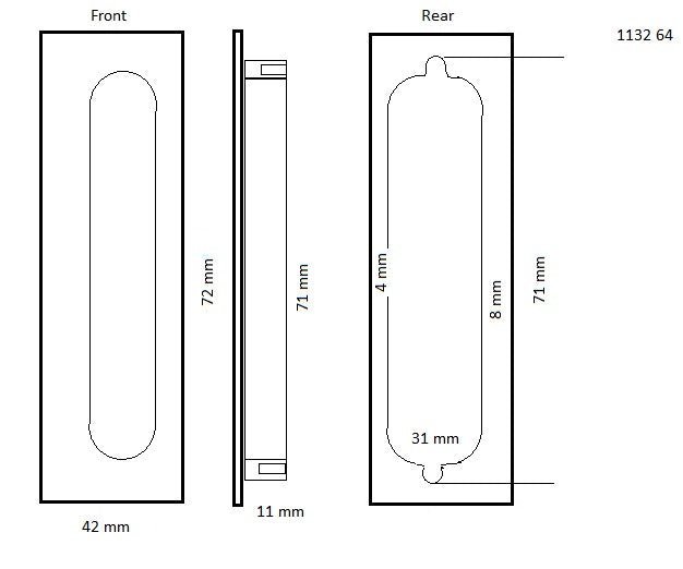 1132 Mardeco Flush Pull CLEARANCE - Mardeco - Architectural Hardware Redefined