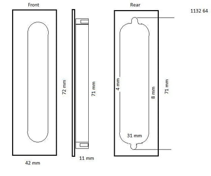 1132 Mardeco Flush Pull CLEARANCE - Mardeco - Architectural Hardware Redefined