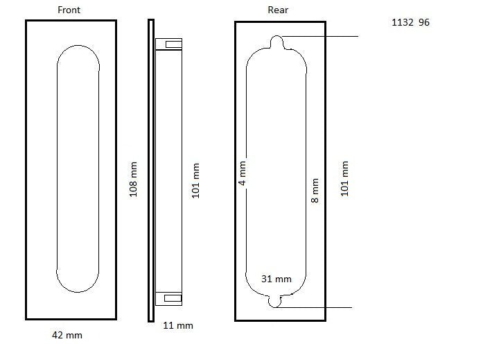 1132 Mardeco Flush Pull CLEARANCE - Mardeco - Architectural Hardware Redefined