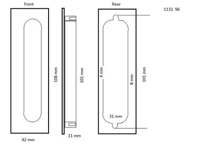 1132 Mardeco Flush Pull CLEARANCE - Mardeco - Architectural Hardware Redefined