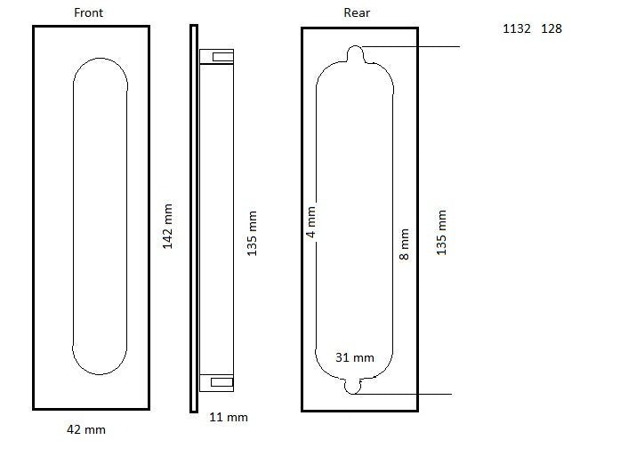 1132 Mardeco Flush Pull CLEARANCE - Mardeco - Architectural Hardware Redefined