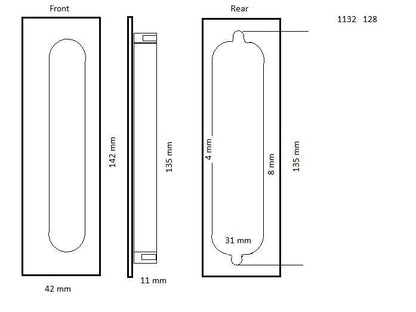 1132 Mardeco Flush Pull CLEARANCE - Mardeco - Architectural Hardware Redefined