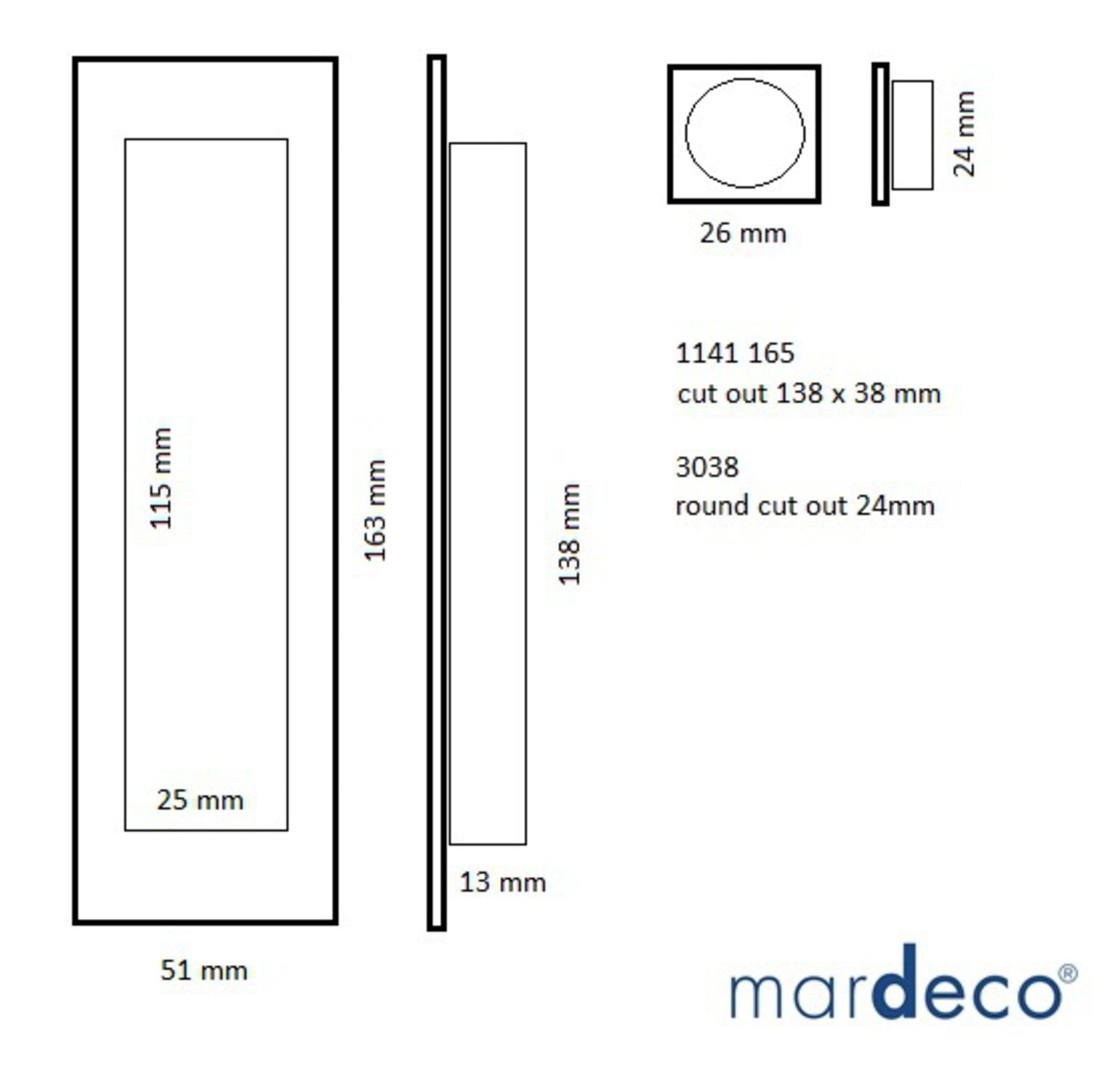1141/SET - A Mardeco Flush Pull Set - Mardeco - Architectural Hardware Redefined
