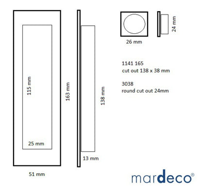 1141/SET - A Mardeco Flush Pull Set - Mardeco - Architectural Hardware Redefined