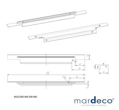 Estiva 4022 Mardeco Kitchen Handle - Mardeco - Architectural Hardware Redefined
