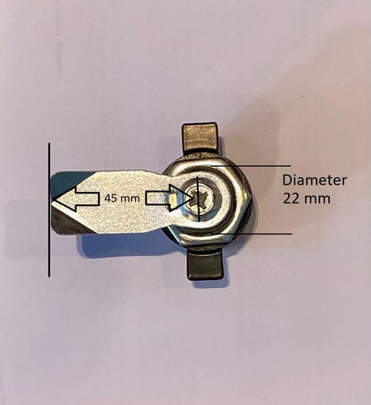 LCA - 608128MS Black cam lock with 50 mm cam fitted. No keys - Mardeco - Architectural Hardware Redefined