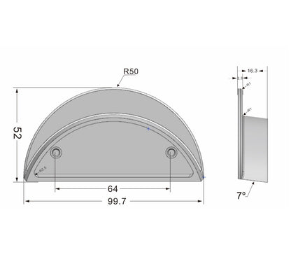 Ronda 4042 Mardeco Half Round Kitchen Handle - Mardeco - Architectural Hardware Redefined